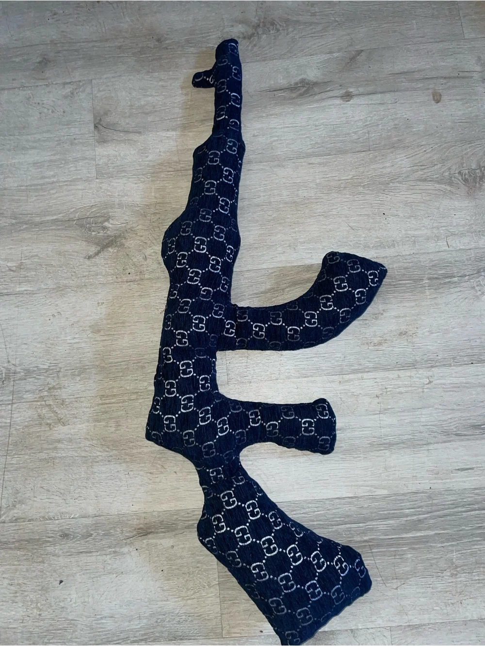 Gucci Navy and White Monogram AK47 Pillow